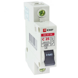 Автоматический выключатель 1P 16А (C) 4,5кА ВА 47-29 EKF Basic mcb4729-1-16C