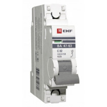 Автоматический выключатель 1P 0,5А (C) 4,5kA ВА 47-63 EKF PROxima mcb4763-1-0.5C-pro