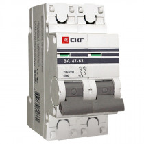 Автоматический выключатель 2P 6А (C) 4,5kA ВА 47-63 EKF PROxima mcb4763-2-06C-pro