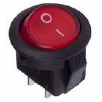 Выключатель клавишный круглый 250V 3А (2с) ON-OFF красный Micro REXANT 36-2511