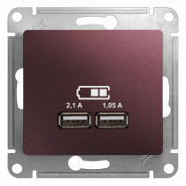 SE Glossa Баклажановый Розетка USB GSL001133