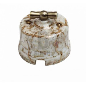 Выключатель проходной на одно положение BIRONI керамика мрамор B1-201-09