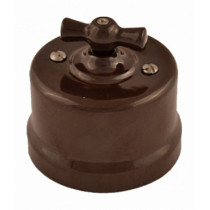 Перекрестный выключатель BIRONI коричневый пластик В1-203-22