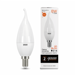 Лампа Gauss LED Elementary Свеча на ветру 8W E14 520lm 3000K 34118