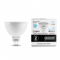 Лампа Gauss LED Elementary MR16 GU5.3  7W 570lm 6500K 13537