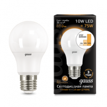 Лампа Gauss LED A60 10W E27 880lm 2700K step dimmable 102502110-S