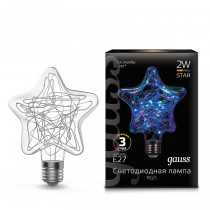 Лампа Gauss LED Vintage Star 2W E27 115*155mm RGB 160802008