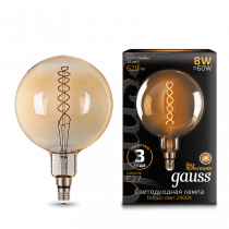 Лампа Gauss LED Vintage Filament Flexible G200 8W E27 200*300mm Amber 620lm 2400K 154802008
