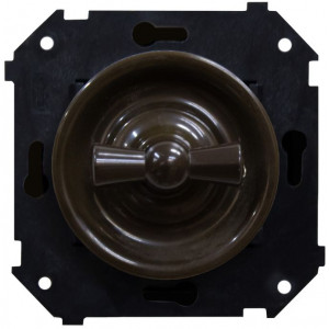 Поворотный Выключатель проходной 1 кл. (скрытый монтаж) пластик Коричневый Шедель Bironi B3-201-22