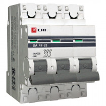 Автоматический выключатель 3P 6А (C) 4,5kA ВА 47-63 EKF PROxima mcb4763-3-06C-pro