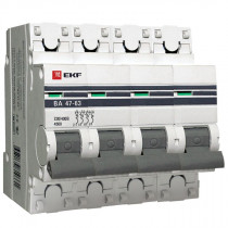 Автоматический выключатель 4P 6А (C) 4,5kA ВА 47-63 EKF PROxima mcb4763-4-06C-pro