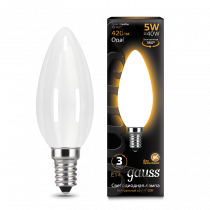 Лампа Gauss LED Filament Свеча OPAL E14 5W 420lm 2700К 103201105