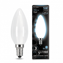 Лампа Gauss LED Filament Свеча OPAL E14 5W 450lm 4100К 103201205