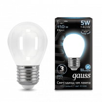 Лампа Gauss LED Filament Шар OPAL E27 5W 450lm 4100K 105202205