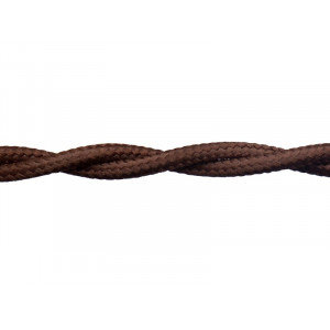 Ретро-провод коричневый шелк 2х1,5 Retrika RP-21502