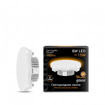 Лампа Gauss LED GX53 6W 460lm 3000K 108008106