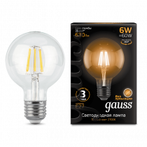 Лампа Gauss LED Filament G95 E27 6W 2700K 105802106