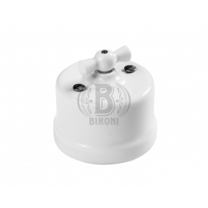 Выключатель двухклавишный BIRONI керамика белый B1-202-01