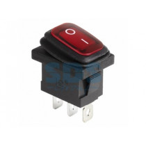 Выключатель клавишный 250V 6А (3с) ON-OFF IP герметичный красный Mini REXANT 36-2175