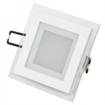 Светильник светодиодный встраиваемый 6W 4200K квадрат  белый стекло HOROZ ELECTRIC