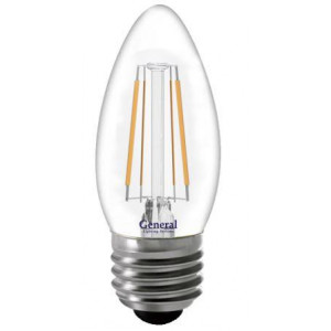 GENERAL GLDEN CS-8-230-E27-4500K 640Lm Светодиодная лампа свеча прозрачная 649975