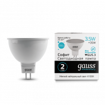 Лампа Gauss LED Elementary MR16 GU5.3  3.5W 300lm 4100K 13524