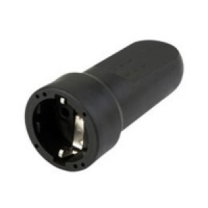 Duewi Черный Розетка кабельная 2Р+Е, 16А, 250V, резина IP44 DW 12150
