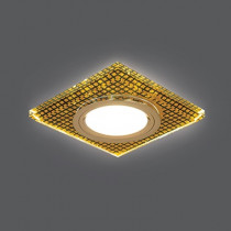 Светильник Gauss Backlight Квадрат. Кристалл/Черный/Золото, Gu5.3, LED 2700K