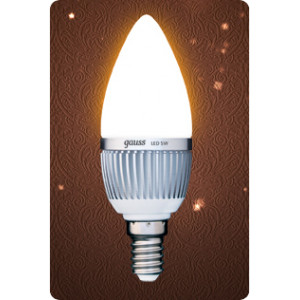 GAUSS Светодиодная лампа свеча 5W E14 2700K матовая (металл. радиат) (снят )