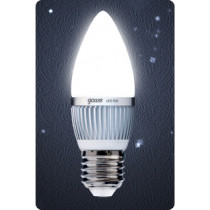 GAUSS Светодиодная лампа свеча 5W E27 4100K матовая (металл. рад) (снят )