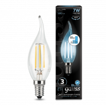 Лампа Gauss LED Filament Свеча на ветру E14 7W 580lm 4100K step dimmable 104801207-S