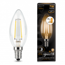 Лампа Gauss LED Filament Свеча E14 7W 550lm 2700К step dimmable 103801107-S