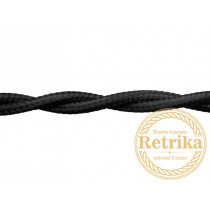 Ретро-провод черный шелк 2х1,5 Retrika RP-21508