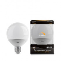 Лампа Gauss LED G95-dim 14W E27 2700K диммируемая снят