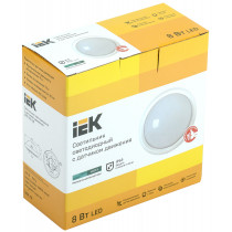 IEK Светильник светодиодный ДПО 5012Д 8Вт 4000K IP65 круг белый с датчиком движения LDPO1-5012D-08-4