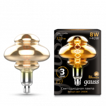 Лампа Gauss Led Vintage Filament Flexible BD160 8W 330lm E27 160*210mm Gray 2400K 162802008