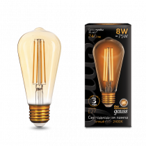 Лампа Gauss LED Filament ST64 E27 8W Golden 2400К 157802008