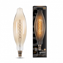 Лампа Gauss LED Vintage Filament Flexible BT120 8W E27 120*420mm Golden 2400K 156802008