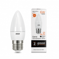 Лампа Gauss LED Elementary Свеча 6W E27 420lm 3000K 33216