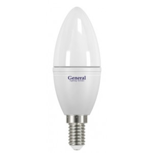 GENERAL GLDEN CF-7-230-E14-4500K 590Lm Светодиодная лампа свеча матовая 638000