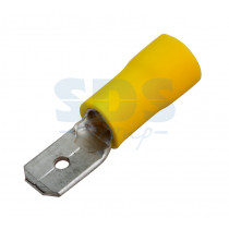 КЛЕММА ПЛОСКАЯ изолированная штекер - 6.3мм 4-6мм² (РПи-п 6.0-(6.3)) желтый REXANT 08-0351