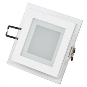 Светильник светодиодный встраиваемый 6W 3000K квадрат  белый стекло HOROZ ELECTRIC