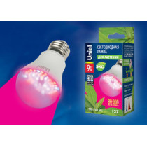 Uniel LED-A60-9W/SP/E27/CL Лампа светодиодная для растений син/красн ALM01WH