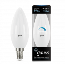 Лампа Gauss LED Свеча-dim E14 7W 590lm 4100К диммируемая 103101207-D