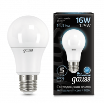 Лампа Gauss LED A60 16W E27 1470lm 4100K 102502216