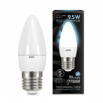Лампа Gauss LED Свеча E27 9.5W 950lm 4100К 103102210