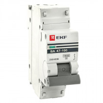 Автоматический выключатель 1P 80А (C) 10kA ВА 47-100 EKF PROxima mcb47100-1-80C-pro