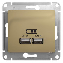 SE Glossa Титан Розетка USB GSL000433
