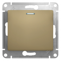 SE Glossa Титан Выключатель 1-клавишный с подсветкой, сх.1а GSL000413