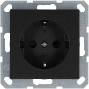 Розетка 1-м Shuko 16А IP20 с заземл. защ. шторки механизм антрацит Jasmart G5501B